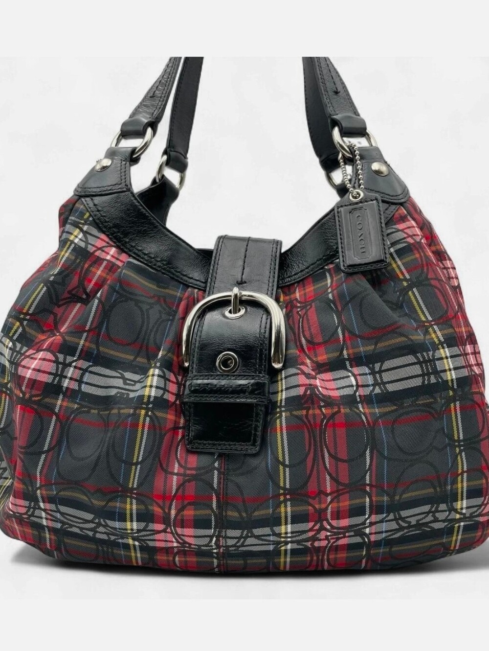 Coach Soho Black & Red Plaid Bag - Picture 2 of 16